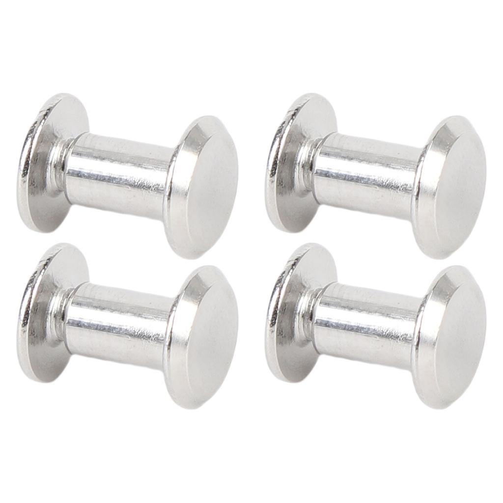 50 Sets Rivets Screws Kit M4 Stainless Steel Flat Round Fence Cleat Nuts for Leather Craft and Bookbinding 5x8x9.5mm