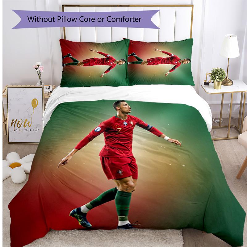 Cristiano Ronaldo Printed Bedding 3 Piece Set Cozy Breathable Bed Cover Set As Housewarming Holiday Gift