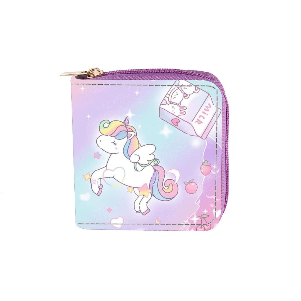 Unicorn Short Zipper Small Wallet, Wallet.