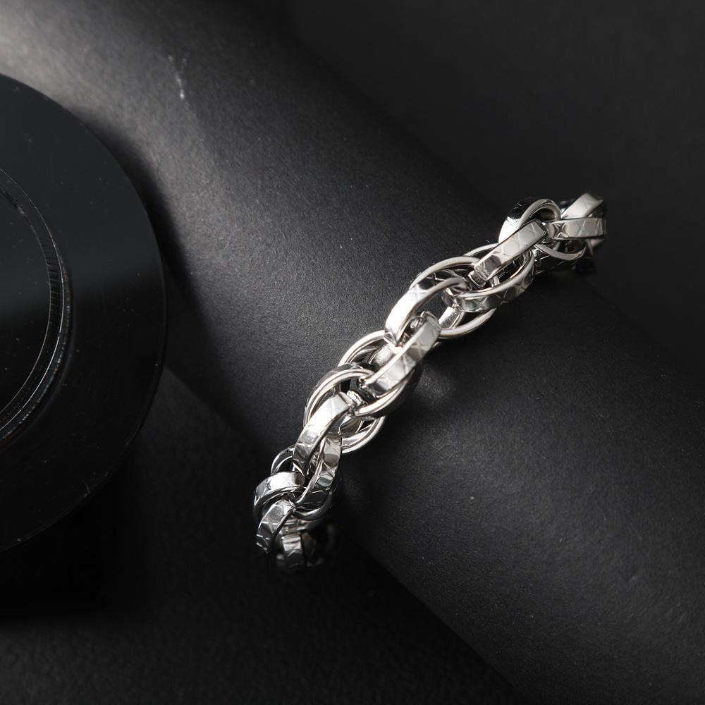 Men's Hip Hop Titanium Steel Bracelet: Trendy, Versatile, and Bold Style Accessory