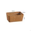 Rectangular Woven Basket Handwoven OpenTop Storage Reinforced Rim for Kitchen Counter, Table