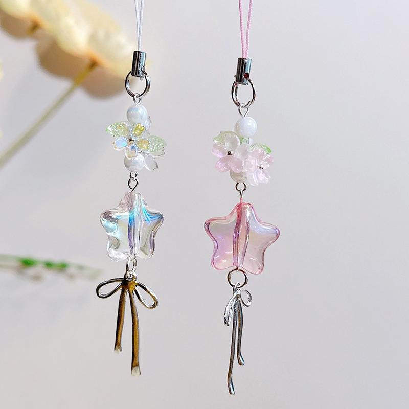 Sakura Star Wish Girl Heart Colorful Five-Pointed Star Mobile Phone Lanyard Cute Guben Ccd Pendant