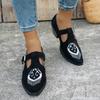 Fashion 2025 New Model Black Silk Velvet WoMen's Loafers Handmade Embroidered Slip-On Slippers Shoe Plus Size