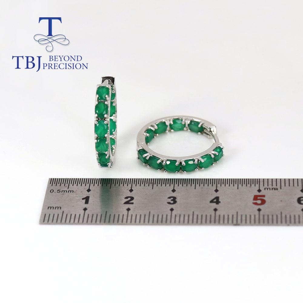 Přírodní zelený achát oválné 3*4mm náušnice 925 mincovní stříbro klasický design dámské jemné šperky Vhodné pro denní nošení