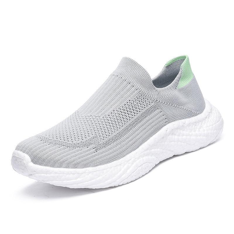 Ultra-light Popcorn Q Bomb Shock Absorption and Lightweight MD Bottom Cover Foot Fly-woven Socks Shoes Men's Casual Sports Women's Shoes