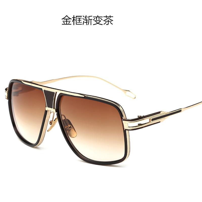 Elegant Flat Top Square Retro Vintage Big Oversized Aviator Sunglasses For Driving And Outdoor Sports