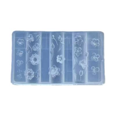 Molde de Silicona Multiusos para Uñas para Diseños 3D Patrones de Mariposa Flor Luna Portátil para Suministros de Manualidades Acrílicas