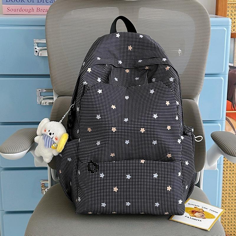 Schoolbag New Student Backpack, Gentle Style, Starry Sky Print Double Shoulder Bag, Sweet and Cute Backpack, High-appearance Casual Bag
