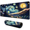 Large Gaming Mouse Pad Starry Night Mountain Forest Landscape Desk Mat Nonslip Rubber Keyboard Mat For Pc Laptop Office Game