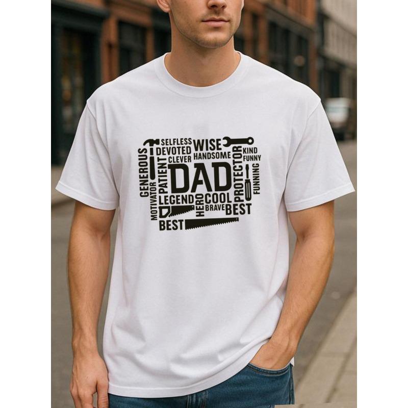European sizes Men'S Cool Dad Graphic T-Shirt - Quick-Dry Sweat-Wicking Tee with Cool Dad Quotes, Breathable Loose Fit Shirt for Fathers