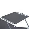 Folding Sun Lounger Garden Lounger, Sunshade, 4-position Adjustable Backrest, up to 120 kg, Grey