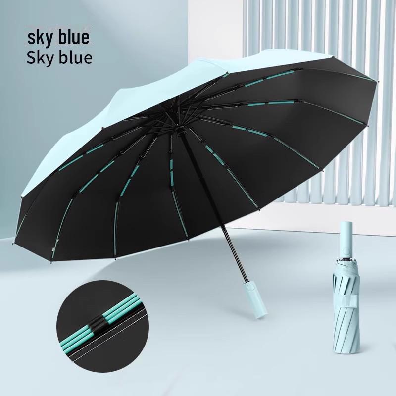 Automatic UV Protection Umbrella: Enlarged, Thickened, Reinforced, Sunny & Rainy Dual-Use for Students, Women, and Men