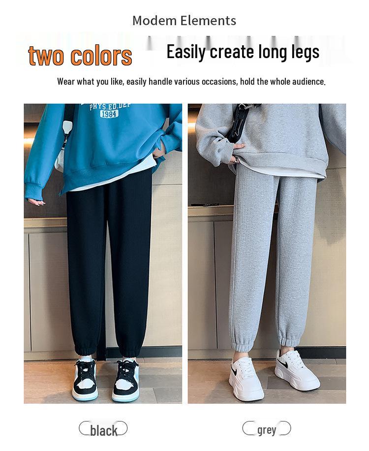 Übergröße Fleecegefütterte Waffelstrick-Jogginghose für Damen - Schlankmachende, vielseitige Harem-Sweathose für Herbst/Winter.