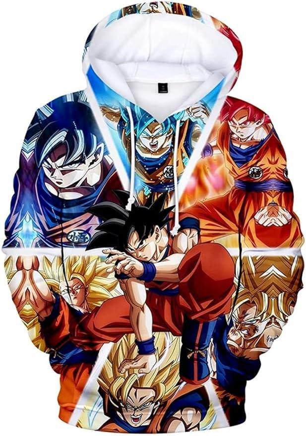 Spring And Autumn Casual Animation Sweater Dragon Ball 3D Digital Printing Hooded Pullover Sweater