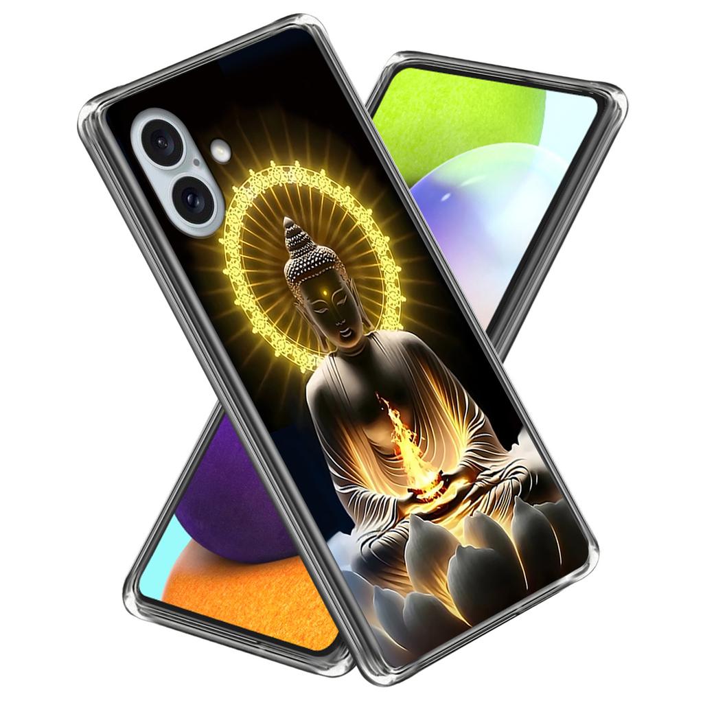 For iPhone 16 Plus Case Shock-Absorbent TPU Pattern Printed Phone Cover