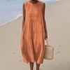 Women's Sleeveless Tank Dress 3D Printed Crew Neck Tunic Dress Casual Beach Vacation Sundress with Pockets