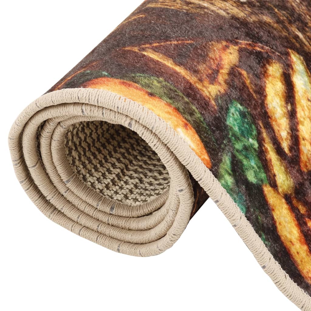 Multi Color Kitchen Rug 60 x 180 cm Washable