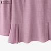 ZANZEA Women Casual Stand Collar 3/4 Sleeve Retro Blouse
