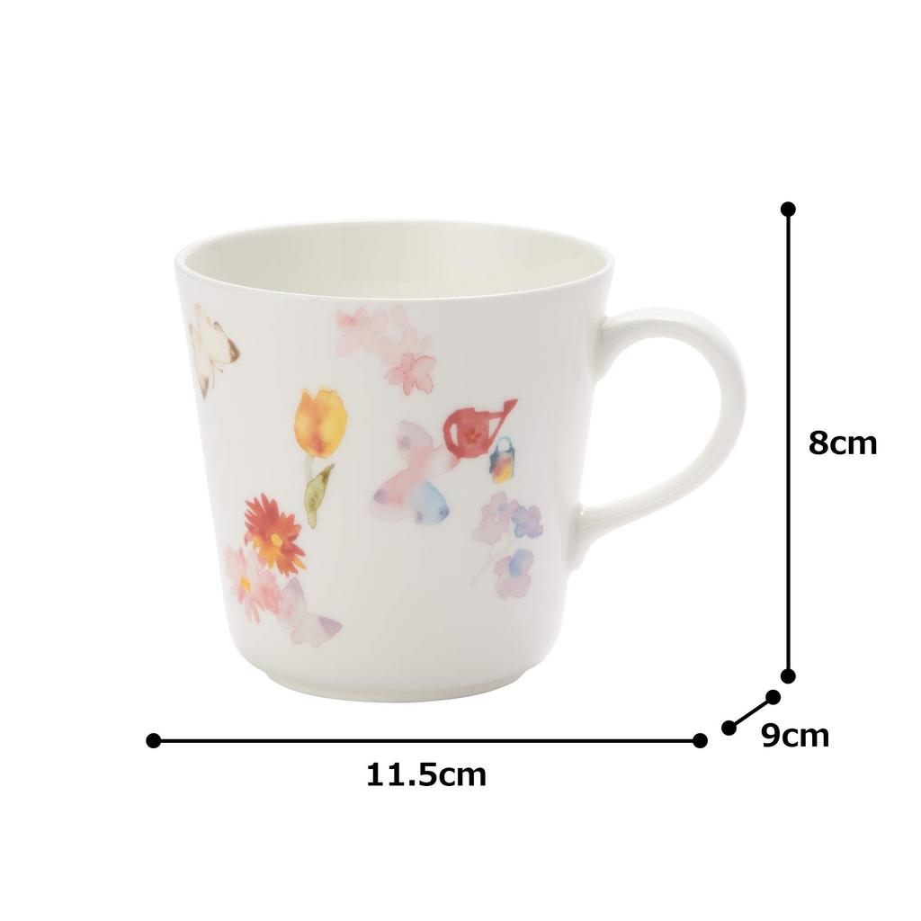 NARUMI Mug Spring Garden by Chihiro Iwasaki 340cc Simple Stylish Cute Large Gift Microwave Heating Dishwasher Safe Made in Japan Gift Box 52096-2923