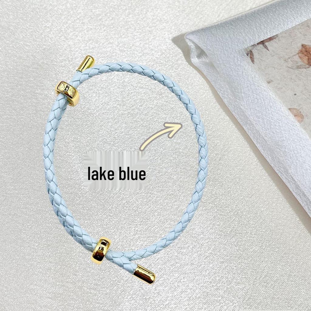 Corda de Pulso Ajustável de Couro de 3mm - Pulseira do Zodíaco Bagua - Corda Decorativa Vermelha para DIY