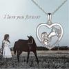 Girl And Horse Necklace For Girls Sterling Silver Horse Jewellery Horse Gifts For Women 18"