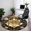 1 Stück Goldener Lotus Mandala Stuhl Teppich für Büro Rutschfeste Matte für Büro - Dekorativer Bodenläufer yy251030196
