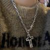 Punk Hiphop Cross Necklace Women's Long Hip Hop Sweater Chain Accessories Men's Trend Fashion Collarbone Chain