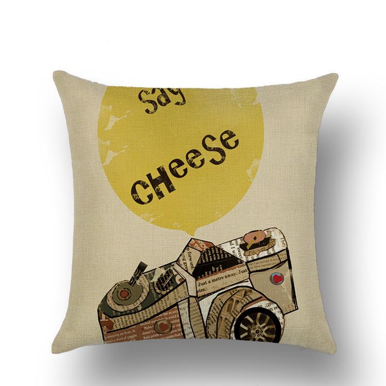 Nordic Style Cartoon Geometric Linen Pillowcase Modern Fashion Taste Sofa Car Cushion Pillowcase