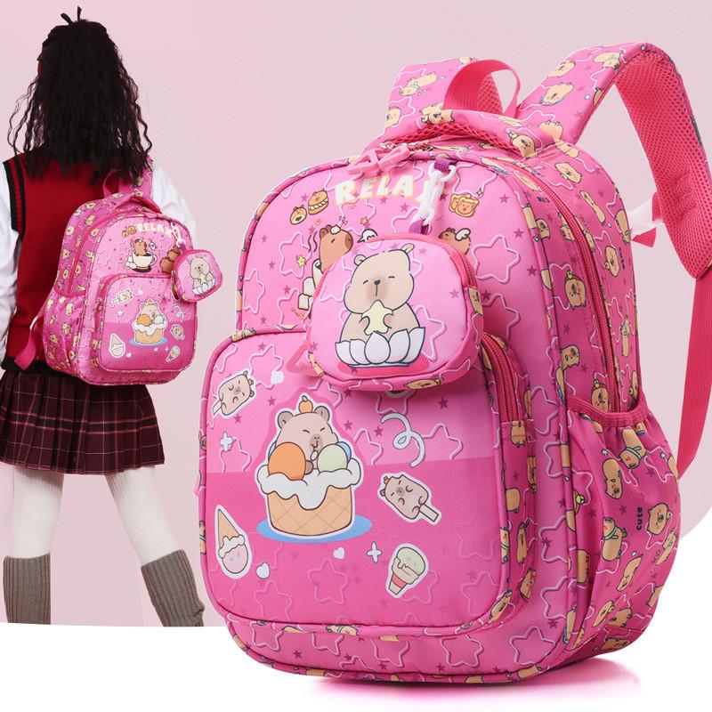 Stylish Cute And Capybara Kids Backpack For Nursery School With Comfortable Straps And Nylon Material