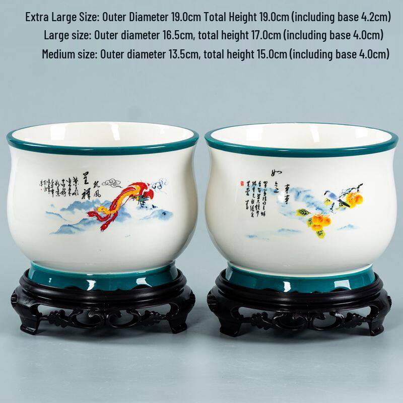 

Three Wolves Farm Ceramic Planter with Tray