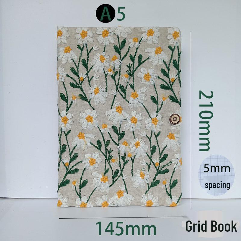 A6 Embroidery Cloth Notebook: Student Planner & Diary