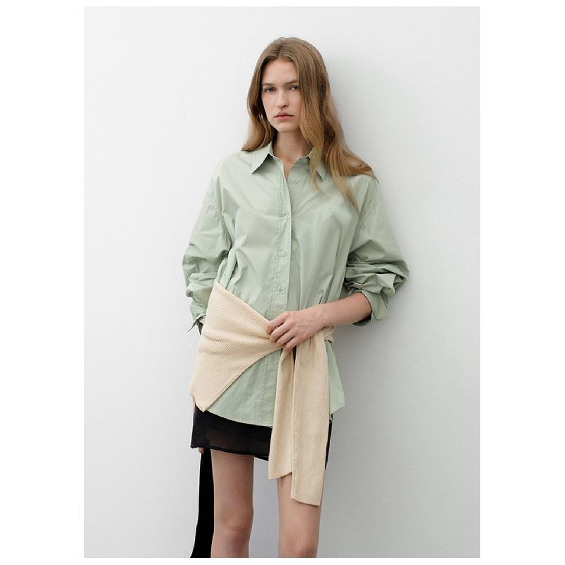 2026 Spring All-Cotton Women's Shirt, Stylish Long-Sleeve Shirt, Pure Cotton Turn-Down Collar Loose Commuting Top