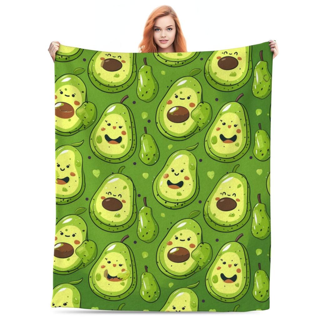 Avocado-Kuscheldecke, Weiche leichte Flanelldecken für Bett, Couch, Sofa, Ganzjahres-Warme Gemütliche Flauschige Plüsch-Mikrofaserdecke