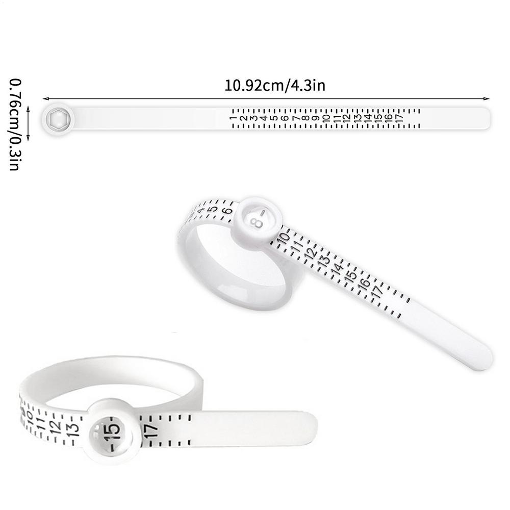 Ring Sizer Measuring Tool Ring Sizer Measuring Tool Finger Jewelry Ring Size Reusable Built in magnifying glass Measurement Tool белый