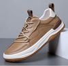 Leather Shoes Men's 2024 Spring and Autumn New Leather Mens Shoe Thick Soled Round Toe Mans Shoe Casual Breathable Shoes Loafers
