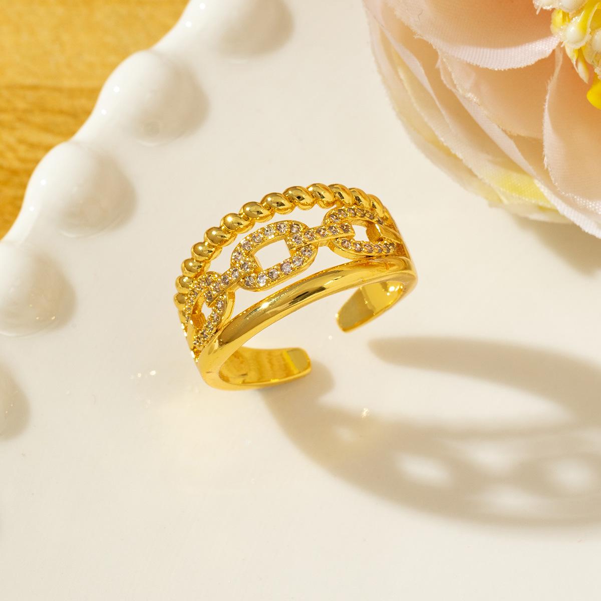 Four-leaf Clover Ring Couple Style Accessible Luxury High-end Versatile Open Ring