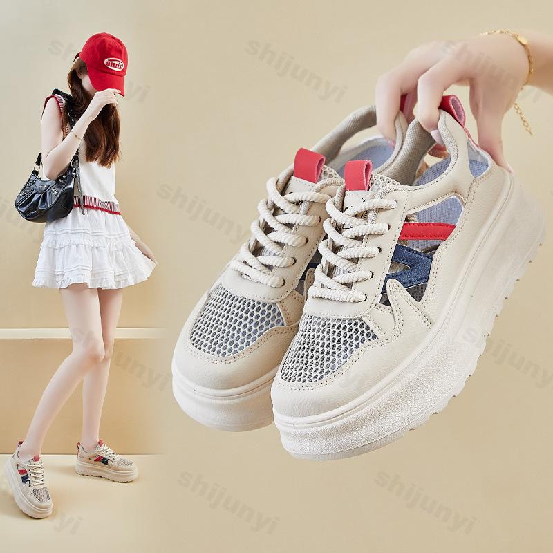 Fashion Women's Sports Sandals Summer Autumn Comfortable Platform Outdoor Casual Shoes Fashion Mesh Breathable Lace Up Female Zapatillas