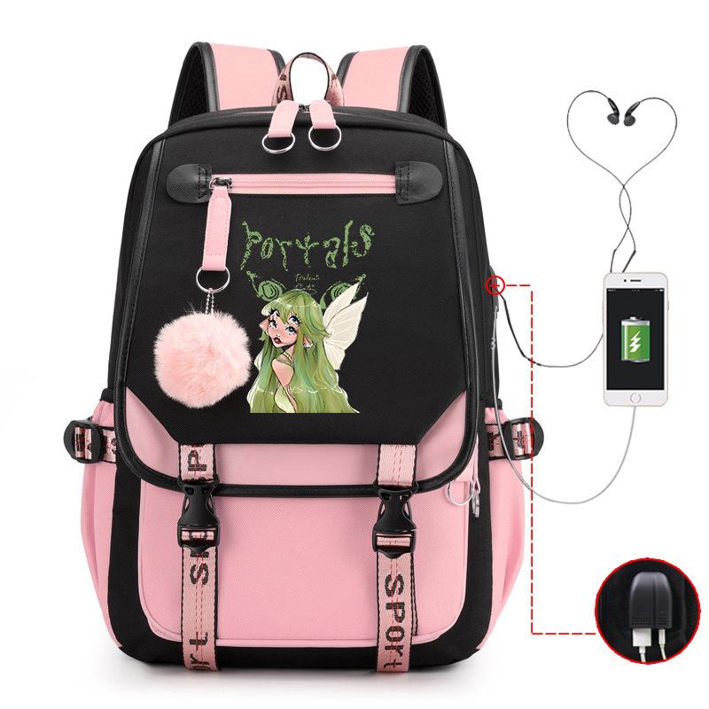 Peripheral Printed Backpack Female Fashion Student Multifunctional Casual School Bag