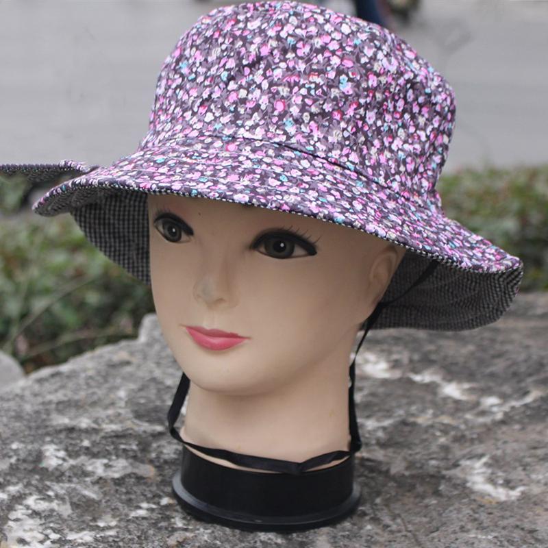 Retro Plaid Bucket Hat Women'S Sweet Lace Up Fishing Hat Summer Sun Protection And Uv Protection Hat