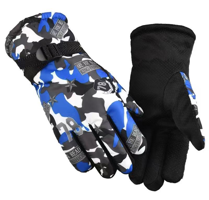 Popular Unisex Warm Waterproof Touchscreen Leather Cycling Gloves - Plush, Thick, Windproof for Winter