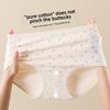 Ladies Spring and Autumn Lovely Print Pure Cotton No Trace 5A Bottom High Waist Briefs