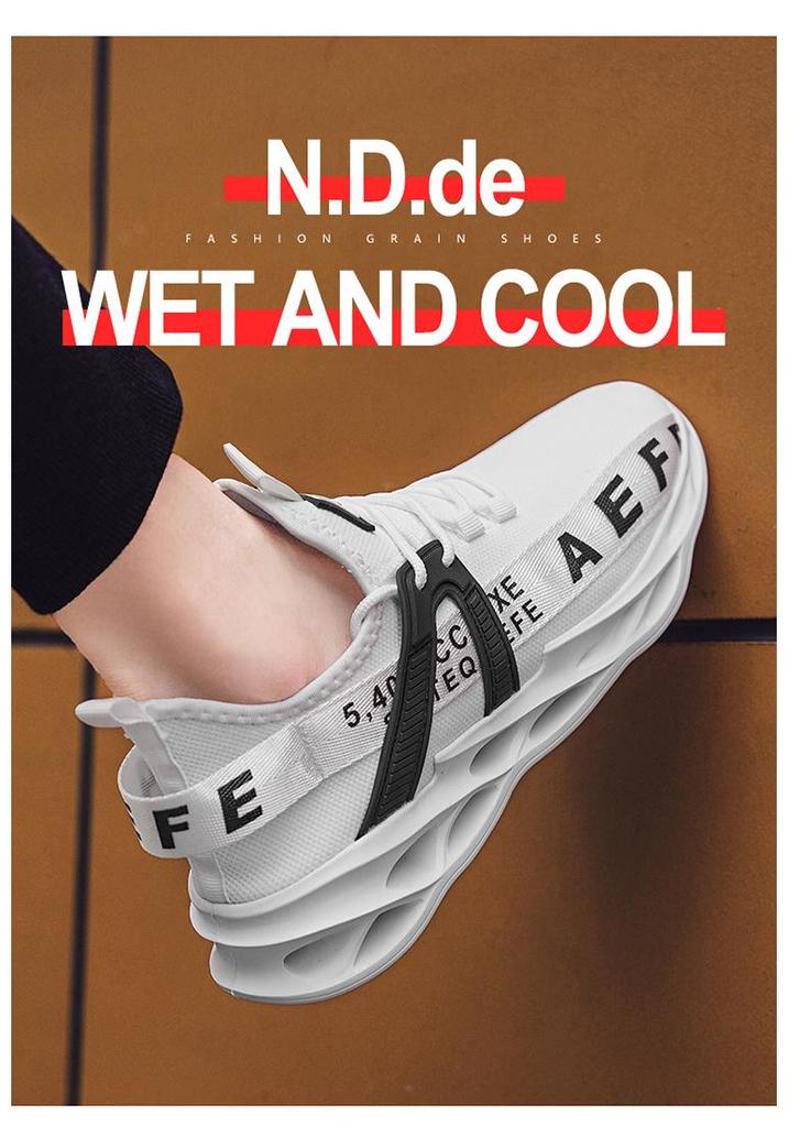 7770 Men's Low-Top Blade Sole Running Shoes - Iridescent Mesh Upper, Large Size, Trendy & Casual for Spring/Summer Jogging