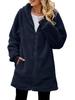 Winter loose plush women's long sleeved hooded zipper cardigan jacket