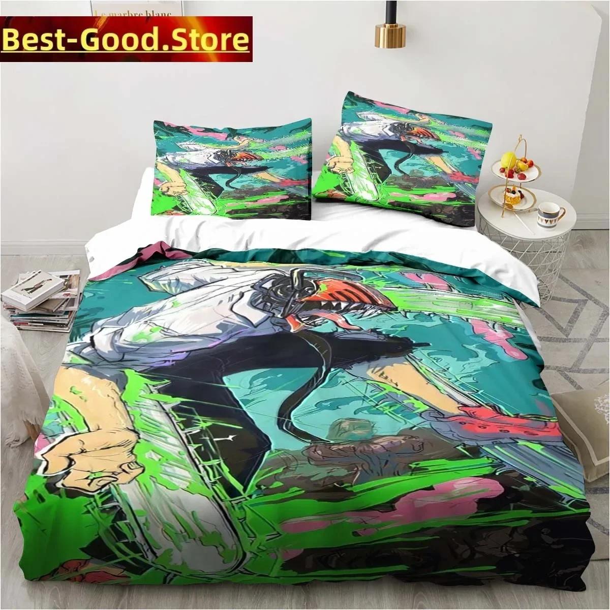 

Chainsaw Man Lovely Bedding Set Printed Bed Set With Pillowcase Bed Duvet Cover Soft Single Double Queen Super King Size 3 Piece 70x133cm 2pcs