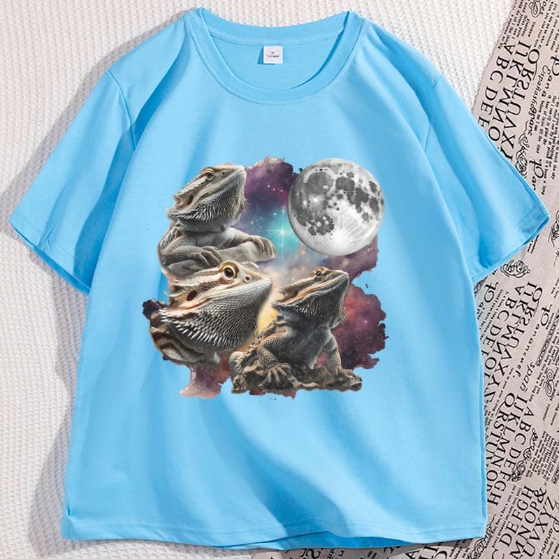 Funny Bearded Dragon T Shirts Casual Cotton Short Sleeve Tshirt Loose Round Neck Oversized Y2k Clothing High Qualty Tees