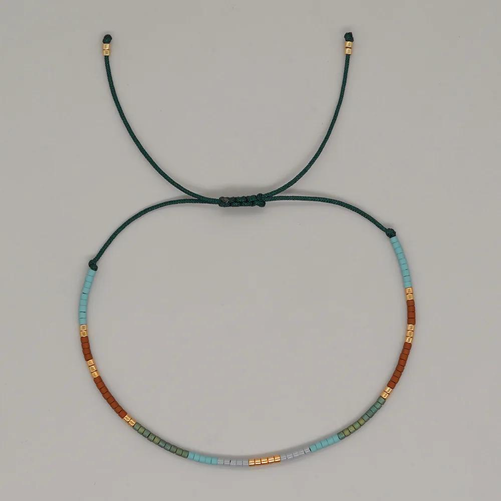 2026 New Boho Colorful Acrylic Bead Thin Chains Couple Bracelet for Women Luxury Handmade Small Ball Bangle Jewelry Accessories