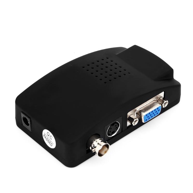 Composite TV BNC S Video To VGA Video Converter Adapter For DVR