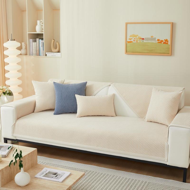 

Подушка для дивана в скандинавском стиле, универсальная на четыре сезона, нескользящая, простая однотонная, из шенилла, чехол для дивана, покрывало, подушка для сиденья 70*70cm