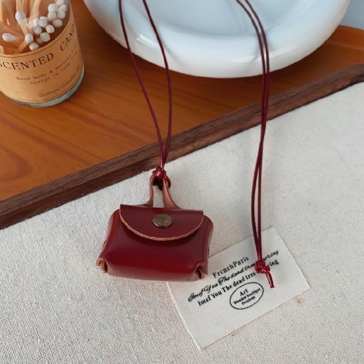 Trendy Long Sweater Chain Necklace Leather Coin Purse Pendant Collarbone Chain Fashion Jewelry Accessories for Women