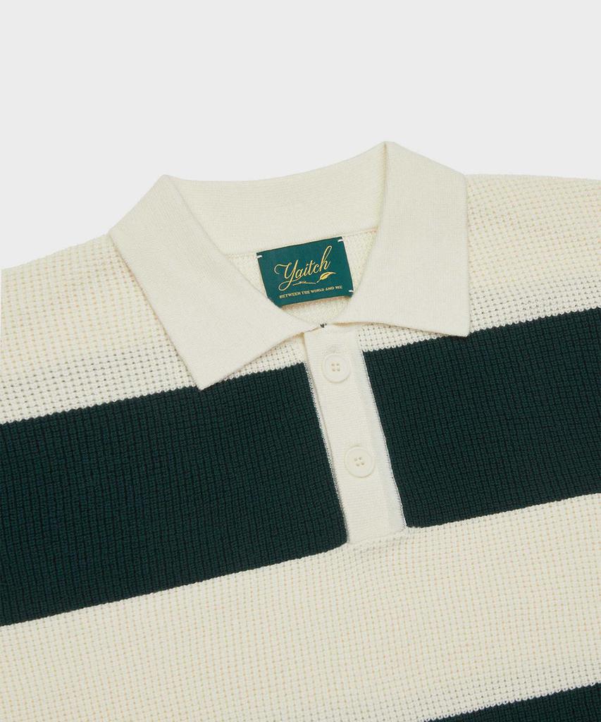 Yaichi Striped Merino Wool Waffle Rugby - Sycamore